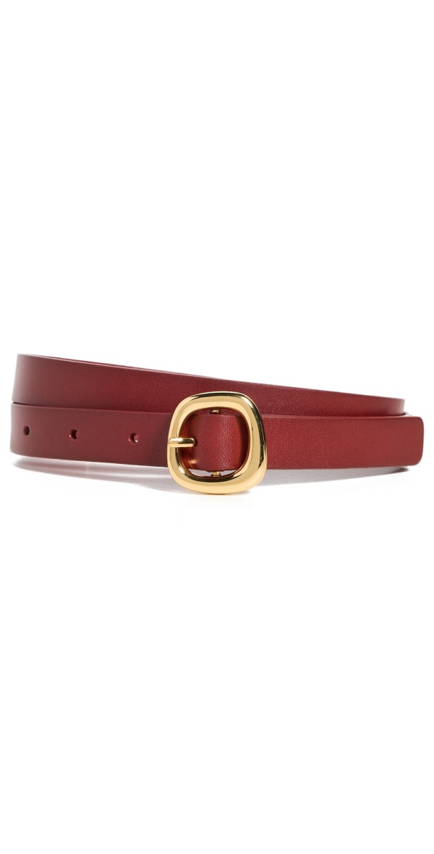 Madewell Skinny Puffy Buckle Belt Bright Ember
