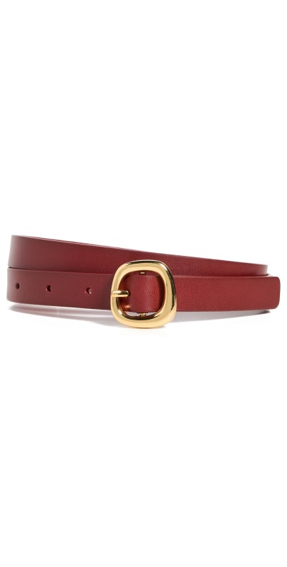 Madewell Skinny Puffy Buckle Belt Bright Ember