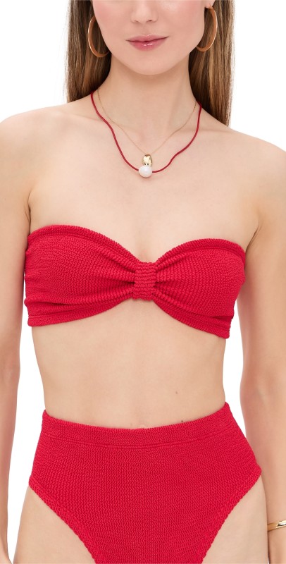 Hunza G Jean Bikini Top Red