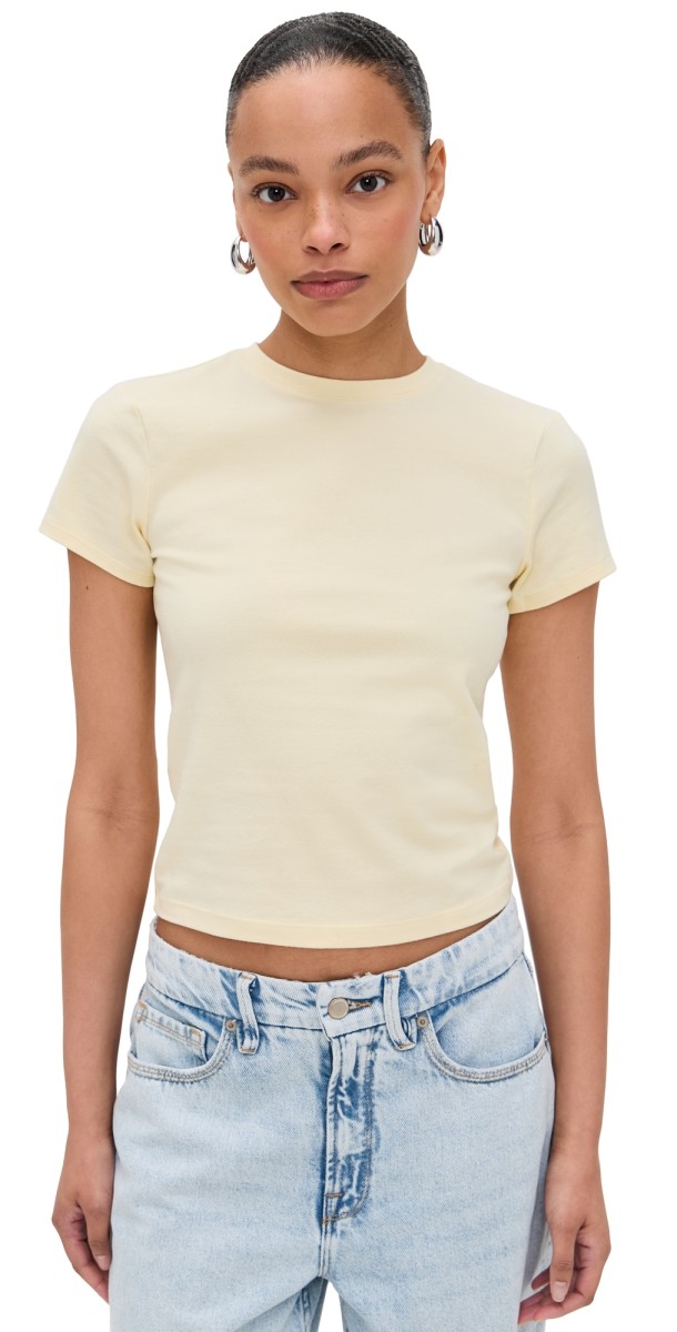 Good American Super Stretch Baby Tee Light Ray001