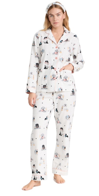 PJ Salvage Flannel Long Sleeve PJ set Ivory