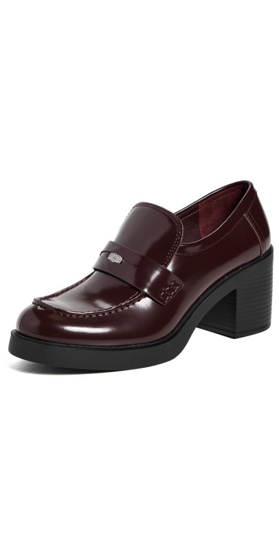 Tory Burch Classic Heeled Lug Loafers Plum
