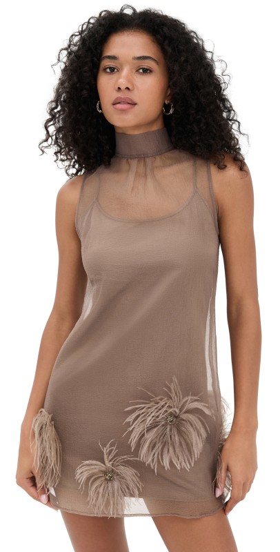 STAUD Albee Mini Dress Truffle