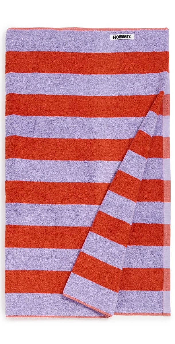 Hommey Beach Towel Grapefruit Stripes