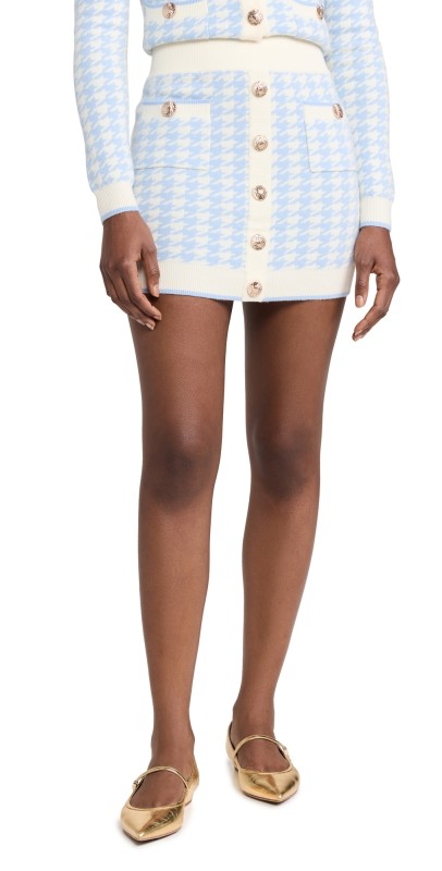 Cara Cara Bodie Skirt Houndstooth Blue