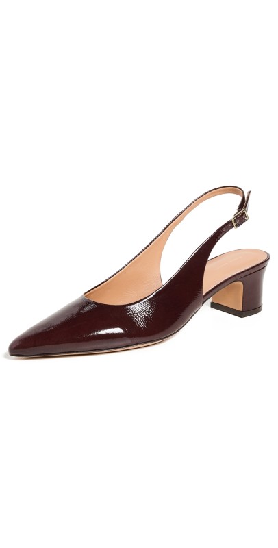 Mansur Gavriel Pointy Toe Slingback Pumps Aubergine