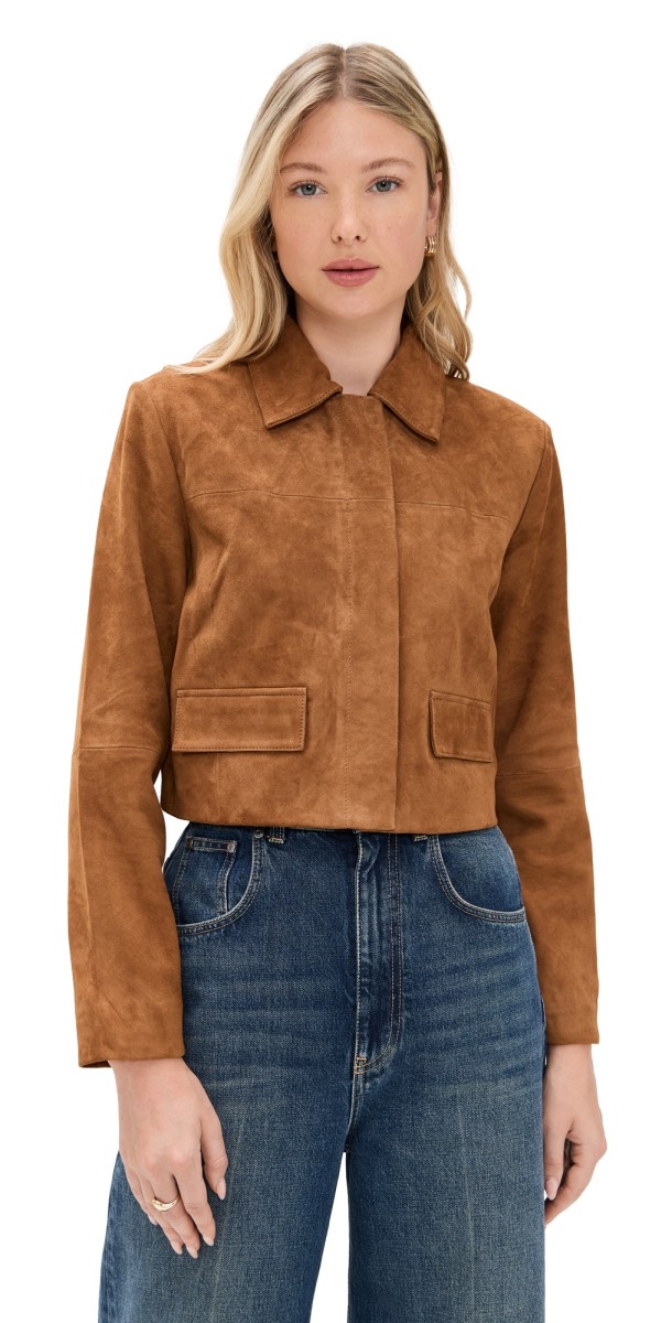 CAMI NYC Sullivan Suede Jacket Cognac