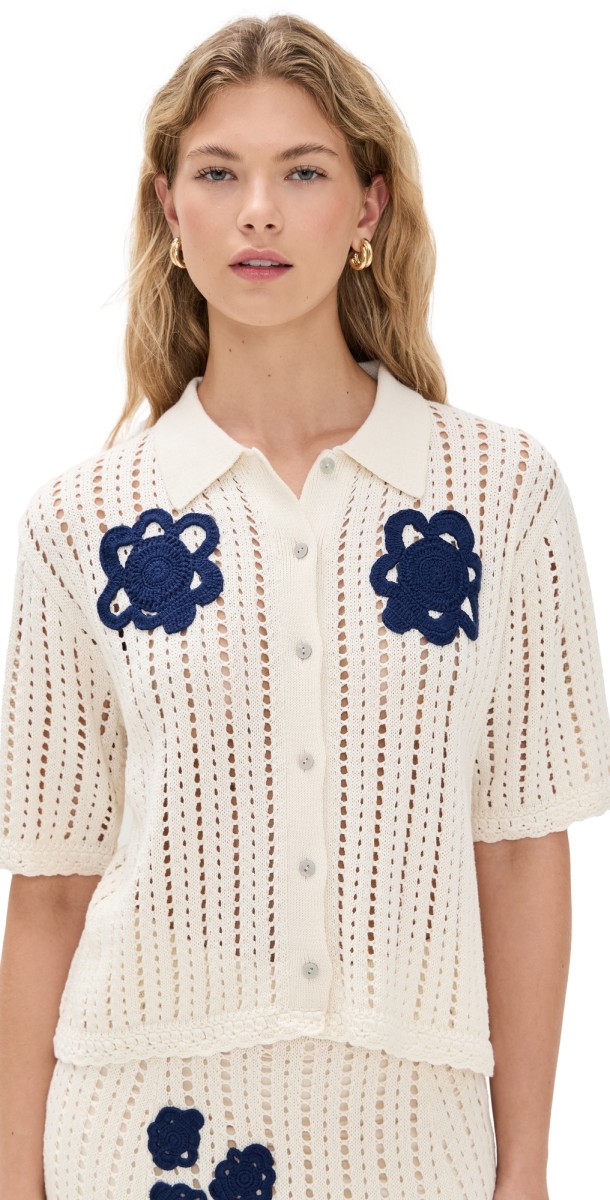 De Loreta Guatemala Cardigan White Knit