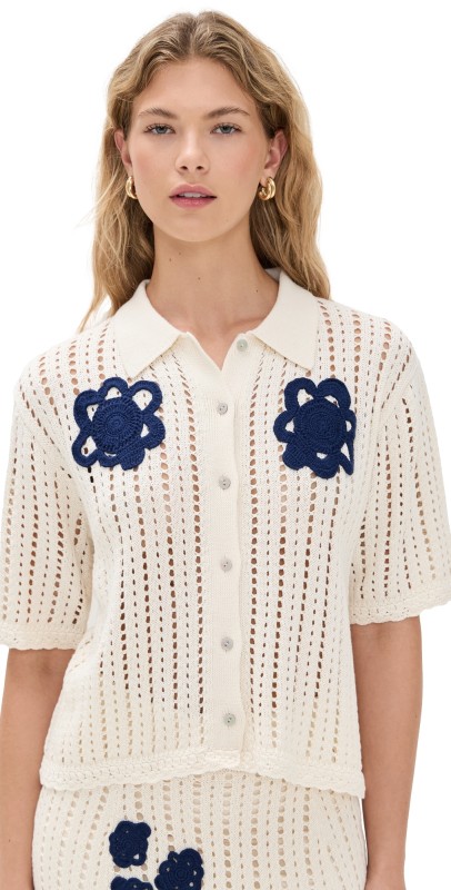 De Loreta Guatemala Cardigan White Knit