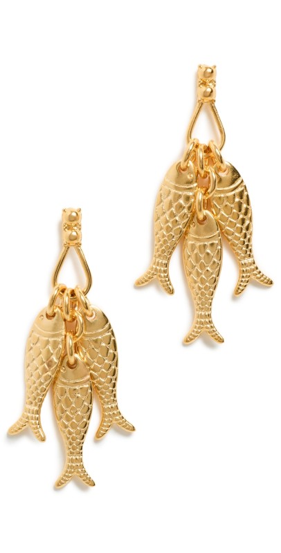 Brinker + Eliza School of Fish Earrings Gold