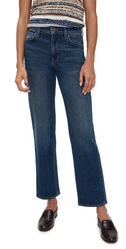 Veronica Beard Jean Leah Mid Rise Straight Leg Jeans EQUINOX BLUE