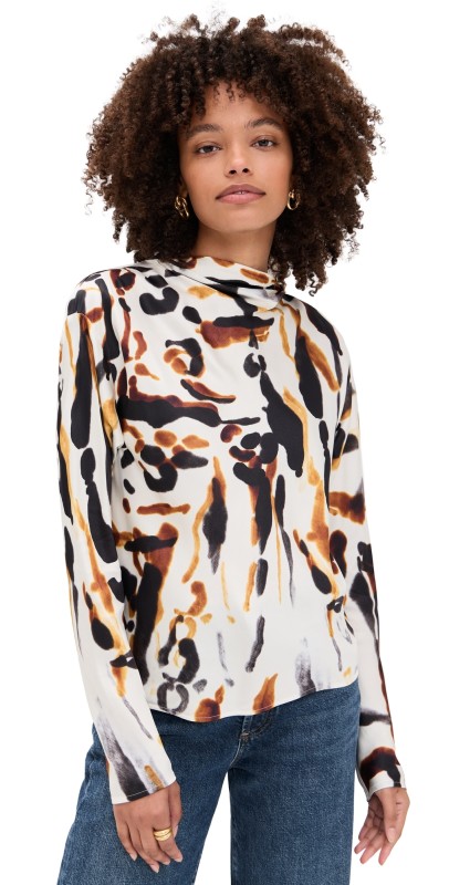 A. L.C. Georgia Top Black/Camel