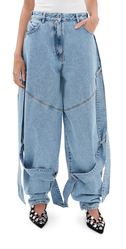 The Attico Denim Pants Sky Blue