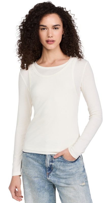 Pixie Market Double Layered Tank Top Cream