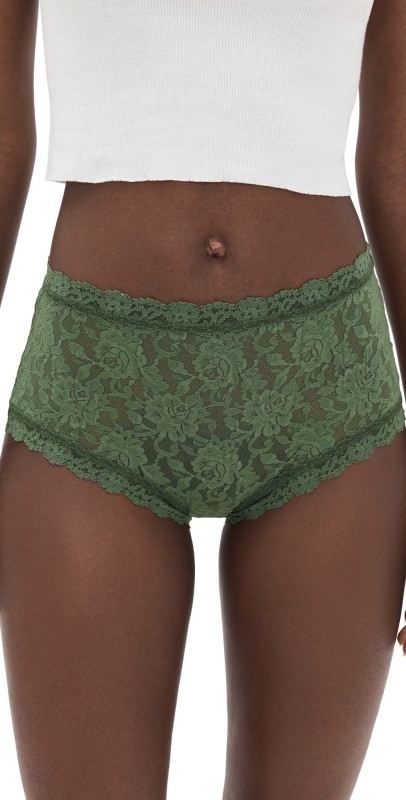 Hanky Panky High Rise Boy Shorts Herb Green