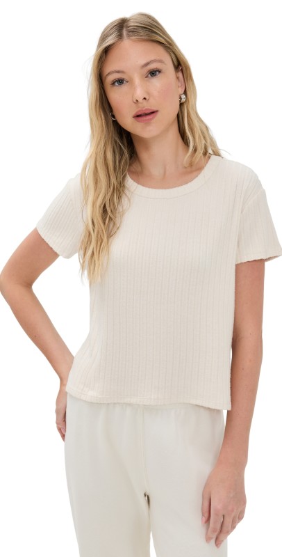 Z Supply Kara Rib Tee Light Oatmeal Heather
