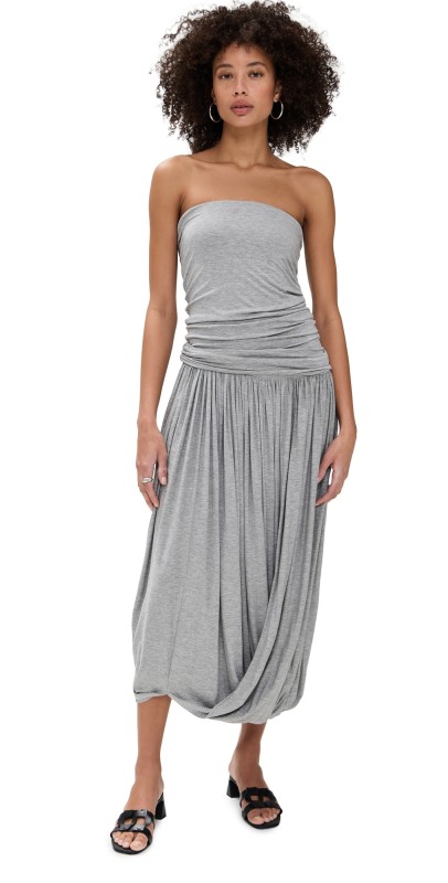 Pixie Market Bubble Hem Strapless Dress Grey