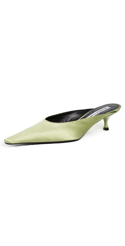Victoria Beckham Kitten Mules 45mm Pale Green