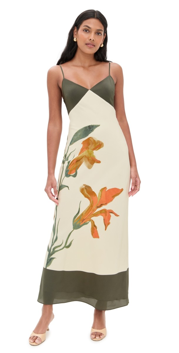 SIR. Constance Silk Slip Dress Iris Floral