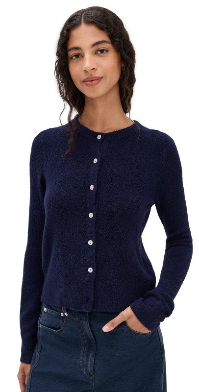 Vince Soft Boucle Cardigan Twilight
