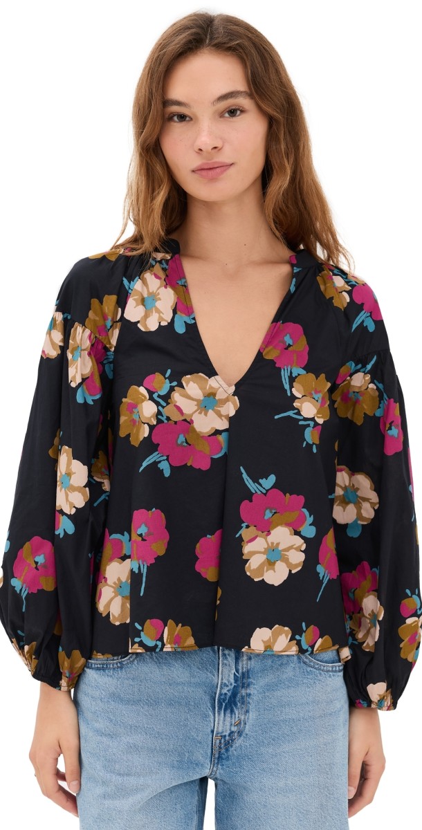 Apiece Apart Anfa Shirred Top Floating Floral