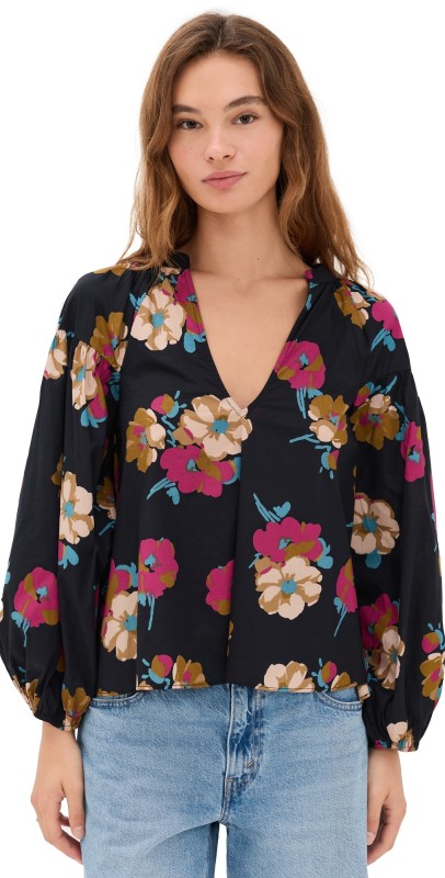 Apiece Apart Anfa Shirred Top Floating Floral
