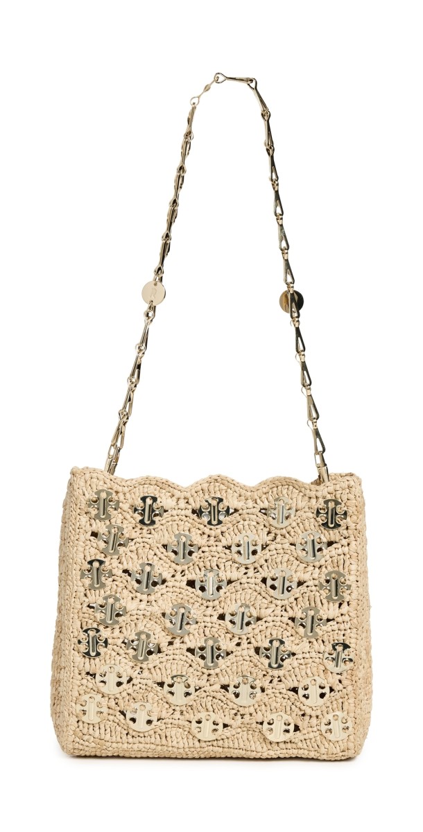 rabanne Iconic 1969 Raffia Wave Bag NATURAL / LIGHT GOLD