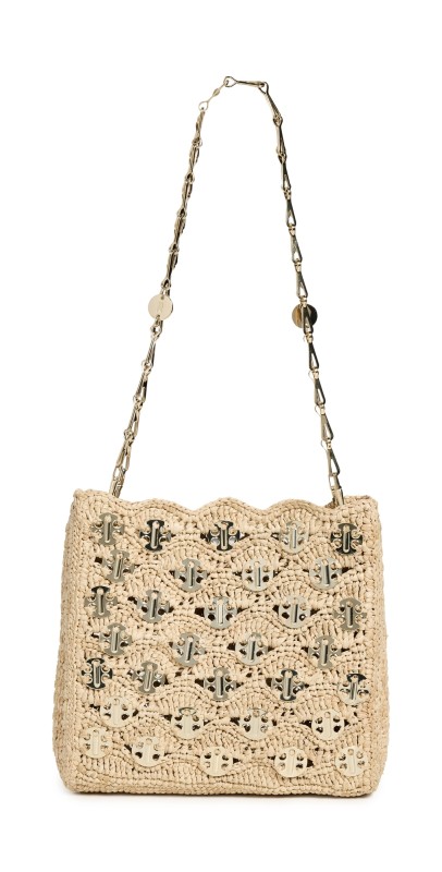 rabanne Iconic 1969 Raffia Wave Bag NATURAL / LIGHT GOLD