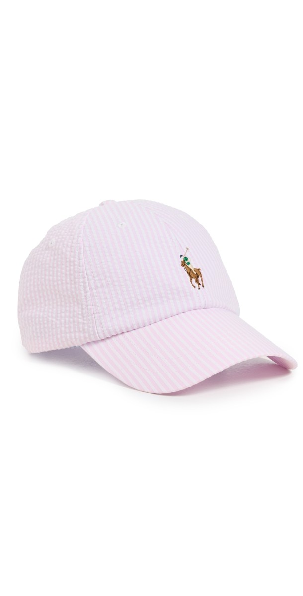 Polo Ralph Lauren Stretch Seersucker Cap Carmel Pink Seersucker