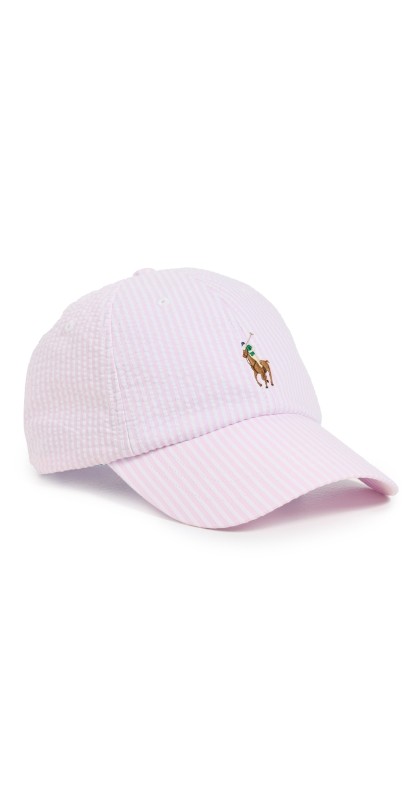 Polo Ralph Lauren Stretch Seersucker Cap Carmel Pink Seersucker