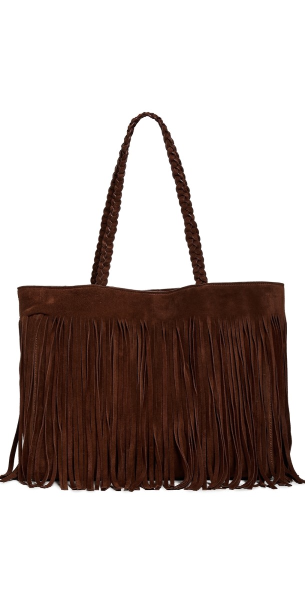 Reformation Luna Tote Bag Espresso Sued