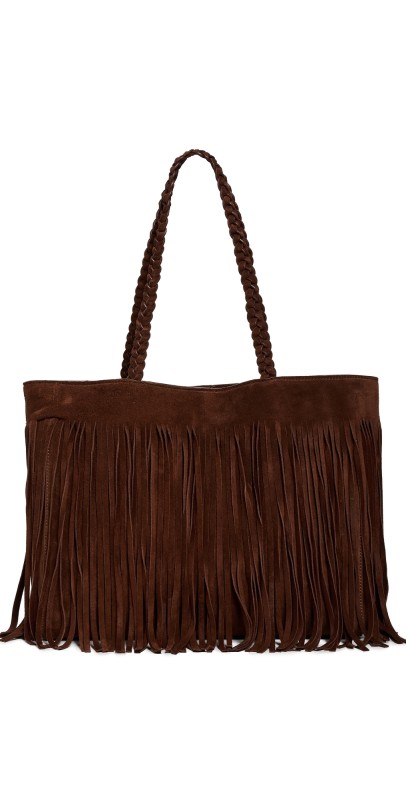 Reformation Luna Tote Bag Espresso Sued