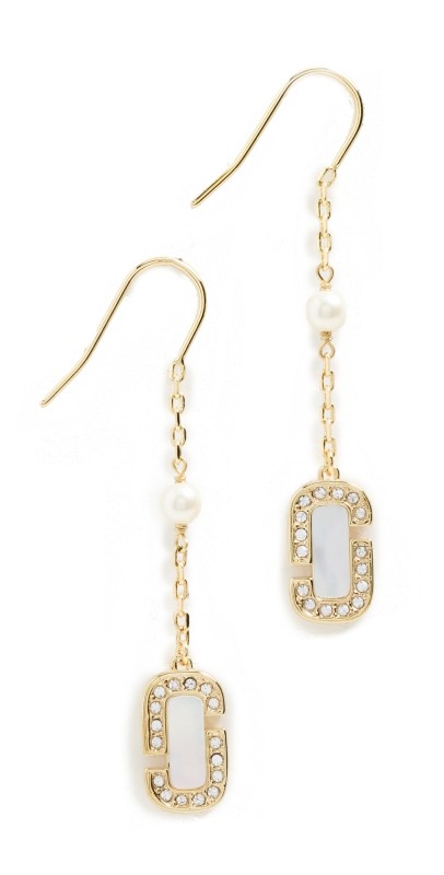 Marc Jacobs J Marc Luxe Mop Drop Earrings Gold/Crystal