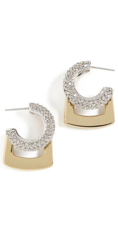 DEMARSON Tina Pave Earrings Gold/Silver/Crystal