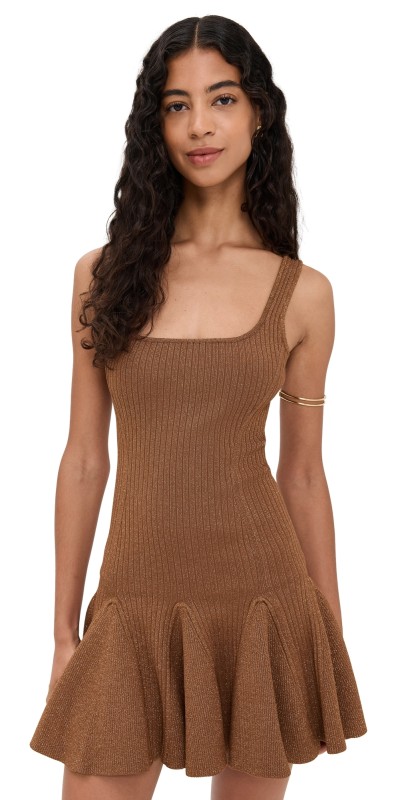 Retrofête Matson Knit Dress Metallic Hazelnut