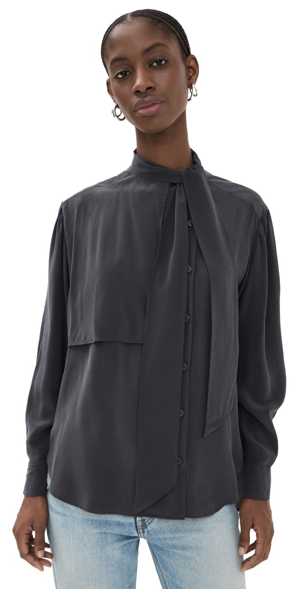 Jamie Haller The Brooks Blouse Dark Grey