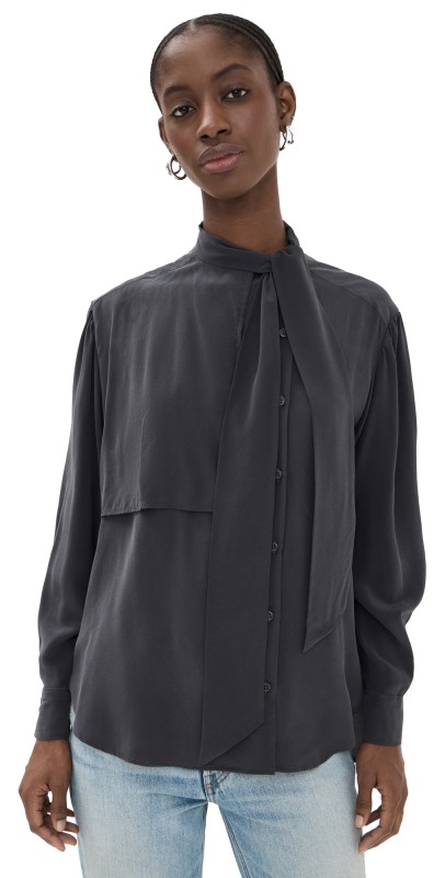 Jamie Haller The Brooks Blouse Dark Grey
