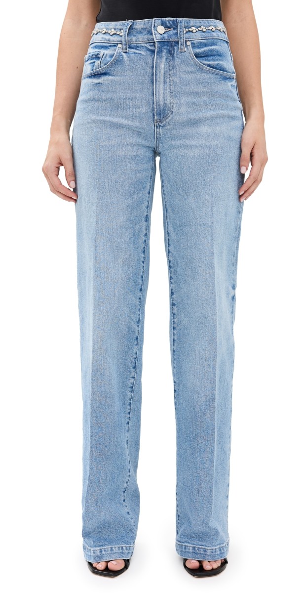 PAIGE Sasha Wide Leg Jeans Sonali Embellished