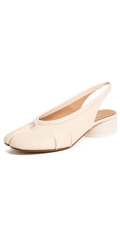 Maison Margiela Tabi New Ballerina Slingbacks 30mm White