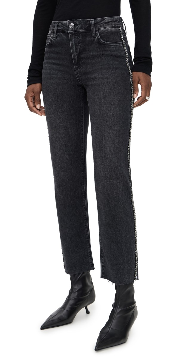 PAIGE Mason Ankle Glitz Black Embellished Jeans Glitz Black Embellished