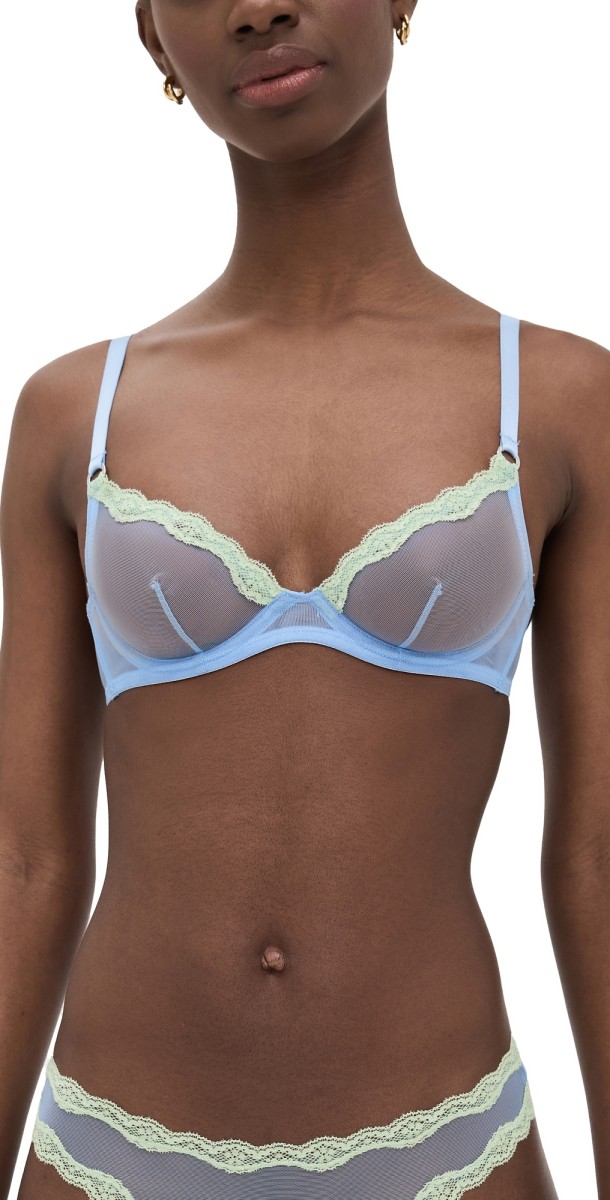 Fleur du Mal Sheer Tulle Demi Bra Daydream
