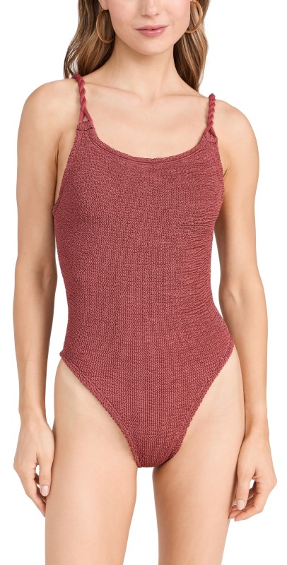 Hunza G Camille One Piece Metallic Rosewood