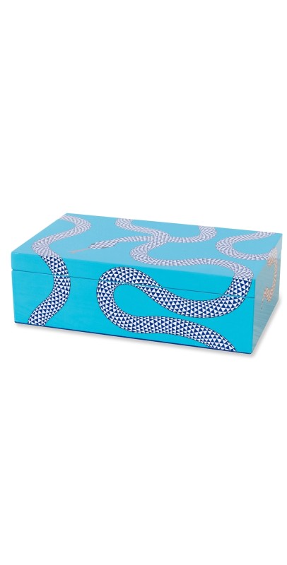 Jonathan Adler Eden Lacquer Medium Box Blu
