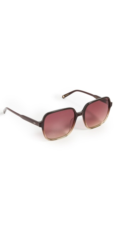 GARRETT LEIGHT Agnes Sunglasses Crimson Fade/Amaretto Gradient