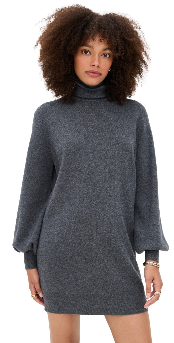 Susana Monaco Turtleneck Sweater Dress Melange Grey