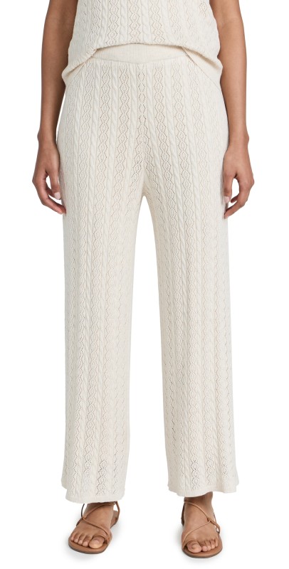 Splendid Cosette Crochet Pants Natural