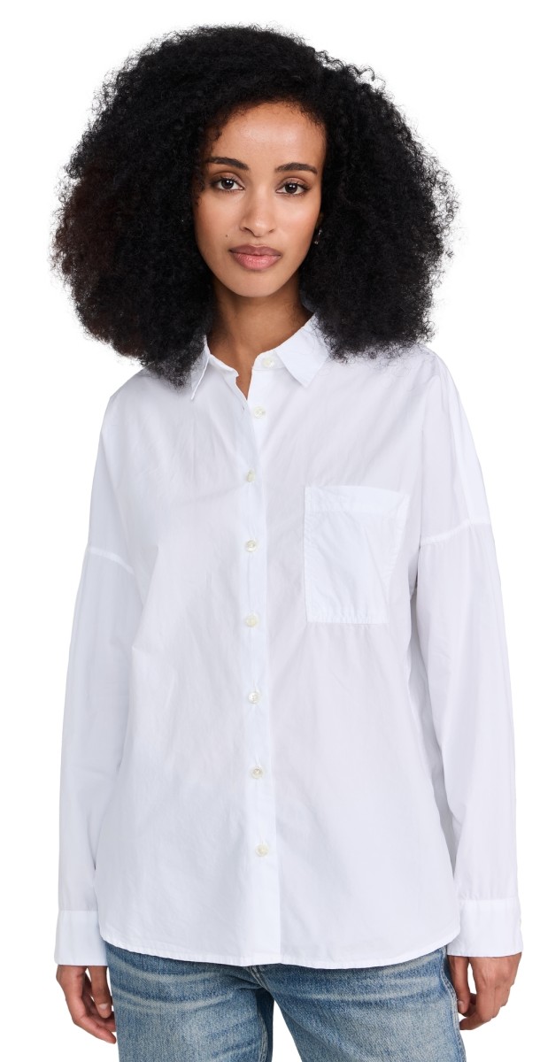 Alex Mill Jo Shirt in Paper Poplin White
