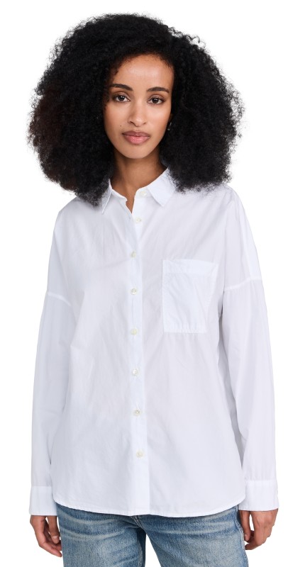 Alex Mill Jo Shirt in Paper Poplin White