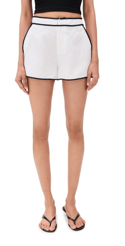 L'AGENCE Laina Pull On Shorts White/Black