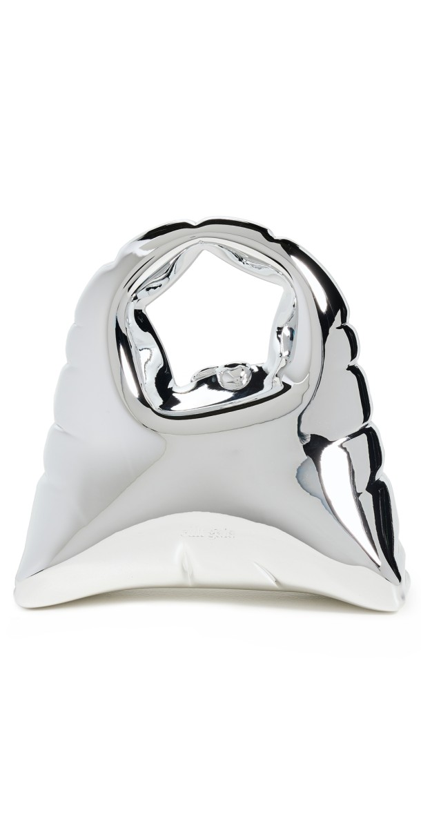 Cult Gaia Inara Top Handle Bag Shiny Silver